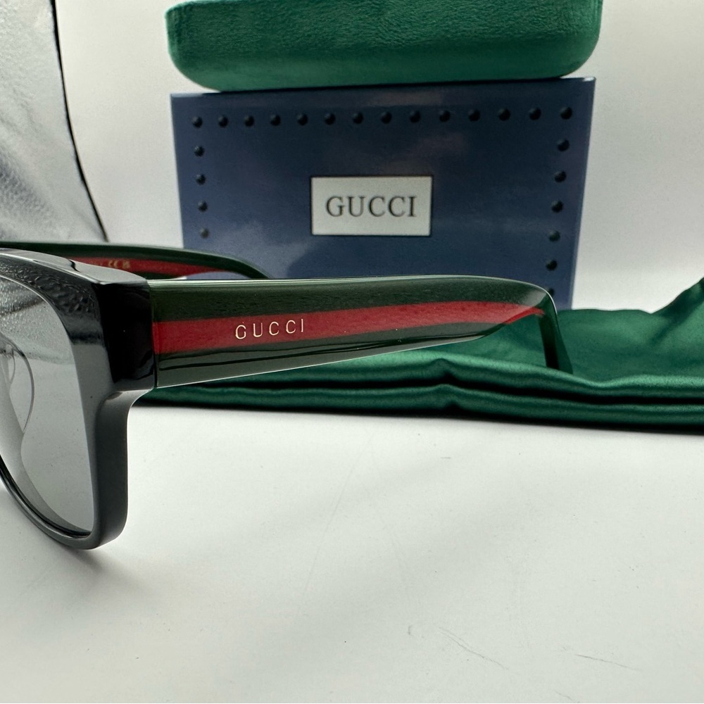NEW GUCCI GG0340S 006 BLACK/MULTICOLOR GREY MENS SUNGLASSES - Picture 7 of 10